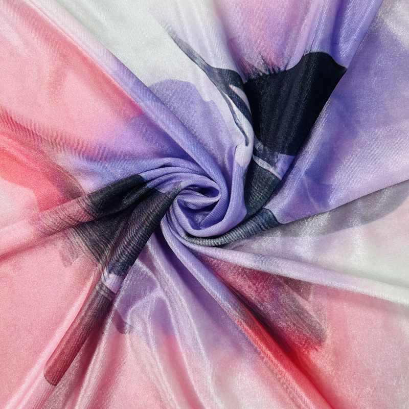 Printed stretch velvet fabric 1