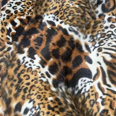 Tela velboa de estampado animal
