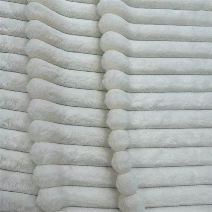 100%polyester Striped Faux Fur Fabric